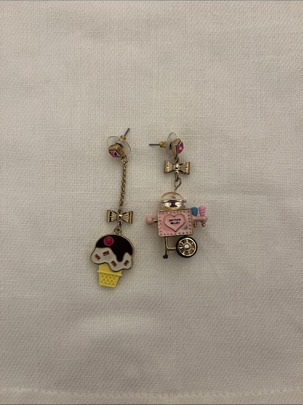 Betsey Johnson Mismatch Drop Earrings featuring Whimsical Candyland Designs